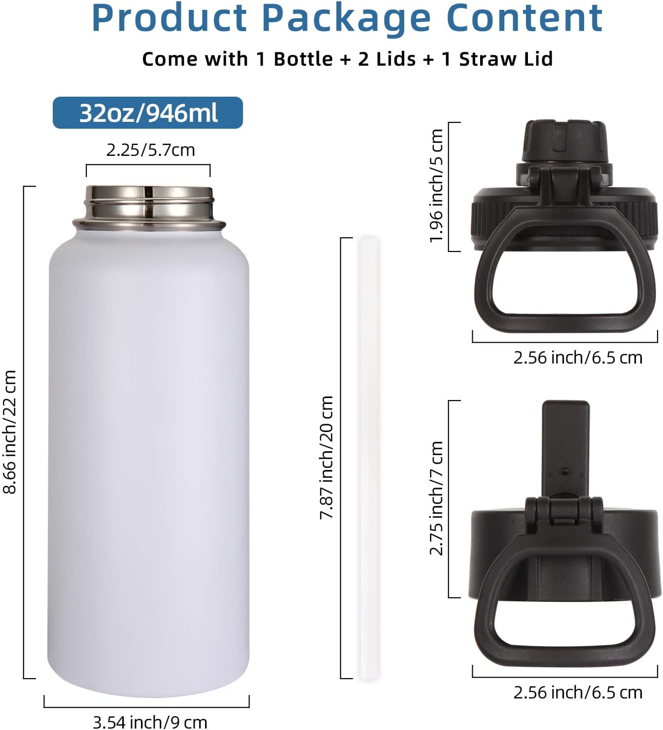 Insulated Stainless Steel Water Bottle - 32oz